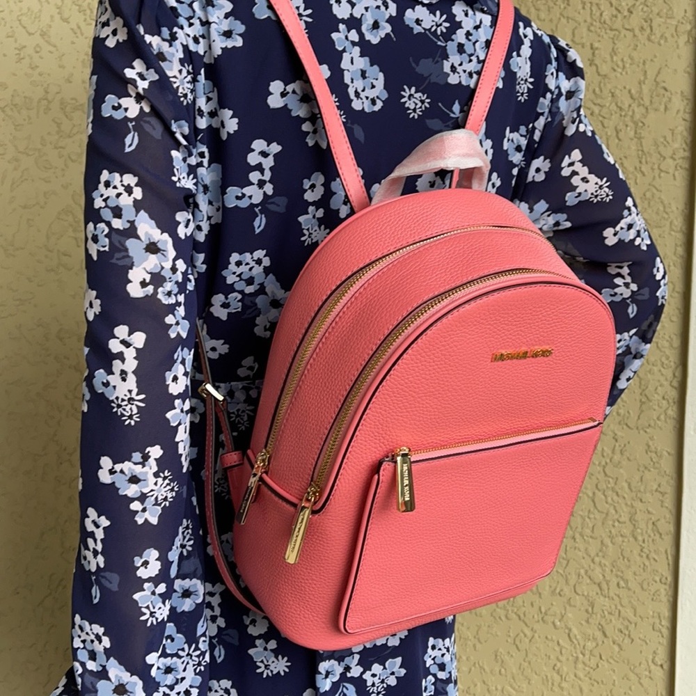 Michael Kors Adina MD Backpack Leather Grapefruit - Picture 6 of 16